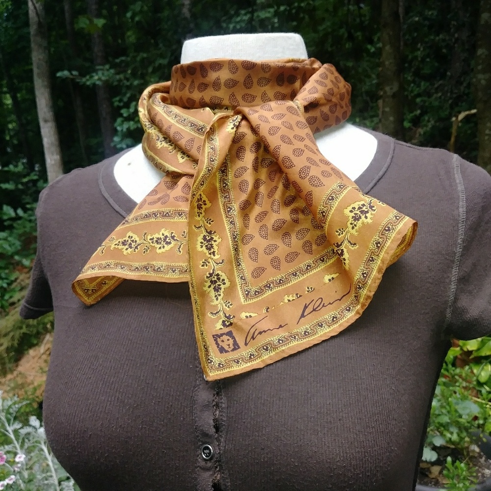 🤎 Silk Anne Klein Scarf #hundredsofscarves - Picture 3 of 6